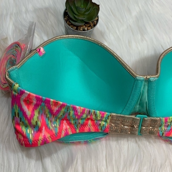 NWOT Shade & Shore Multicolored Bikini Top - Picture 8 of 11